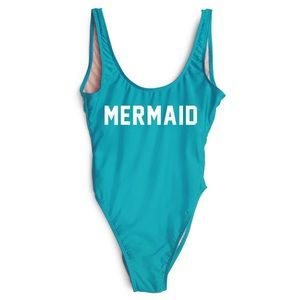 Private party mermaid one piece High leg swim M/L